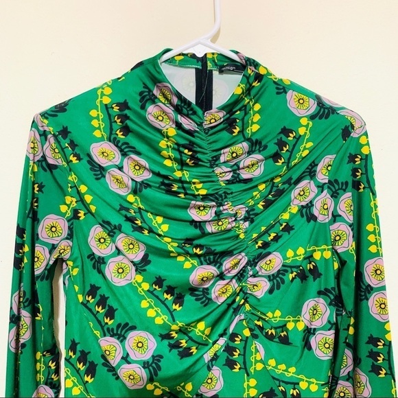 ZARA•NWOT Green Draped Casual Dress - Picture 6 of 11